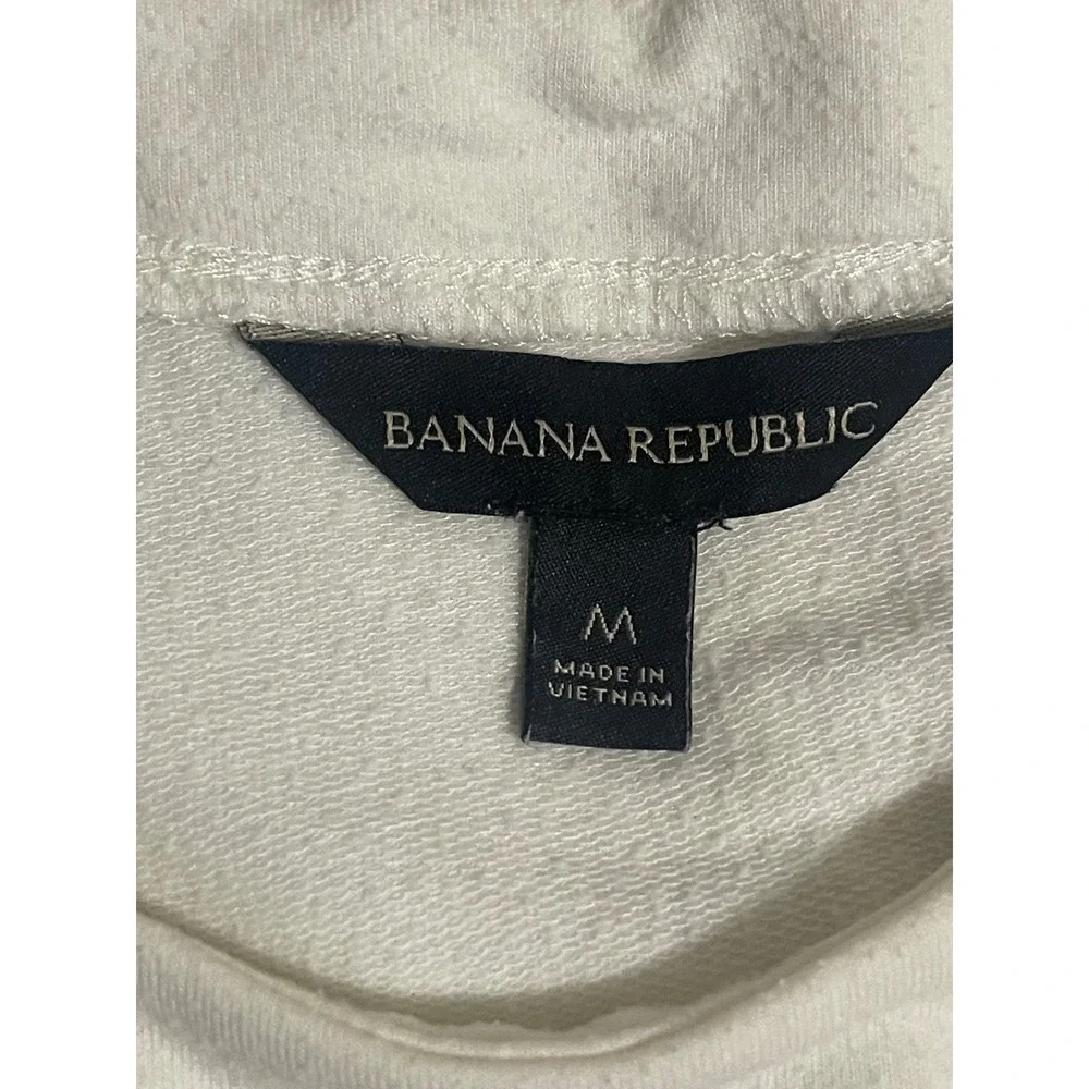 Banana Republic Mens Cream Long Sleeve Crew Neck Relaxed Fit Top Medium